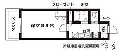 新百合グリーンハウス 1Kの間取図画像