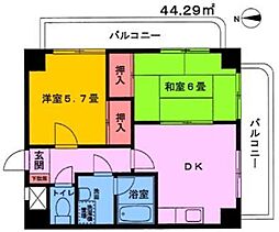 メゾン・ドール深川 2DKの間取図画像