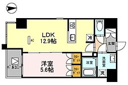 リベラーレ中野 9階1LDKの間取り
