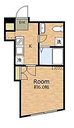 東急大井町線 旗の台駅 徒歩4分の賃貸マンション 地下1階1Kの間取り