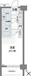 東急東横線 都立大学駅 徒歩12分の賃貸マンション 3階1Kの間取り