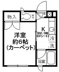ハイツ・シミズ 1Kの間取図画像
