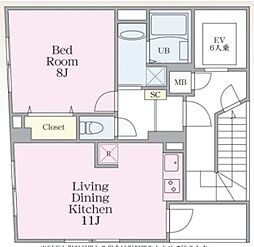 HKビル 4階1LDKの間取り