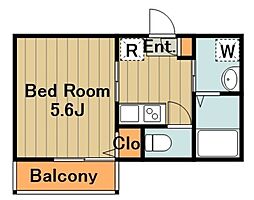京王相模原線 京王堀之内駅 徒歩12分の賃貸アパート 3階1Kの間取り