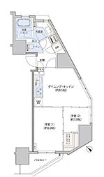 レジディア文京小石川2 2DKの間取図画像