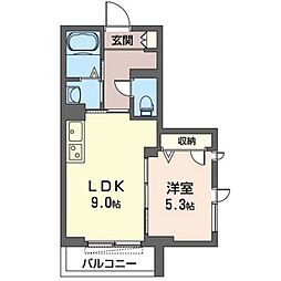 サンセイ・マンション5 1LDKの間取図画像