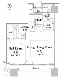 コンシェリア西新宿タワーズウエスト 1LDKの間取図画像