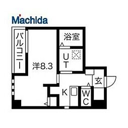 エヌエム・トラントアン 1Kの間取図画像