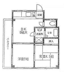 グリーンハイツ小川 1階2DKの間取り