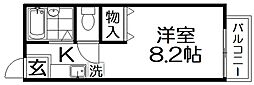 パークプラザA ワンルームの間取図画像