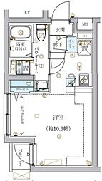 ECREDE蒲田 3階1Kの間取り