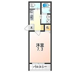 Osaka Metro四つ橋線 北加賀屋駅 徒歩6分の賃貸アパート 3階1Kの間取り
