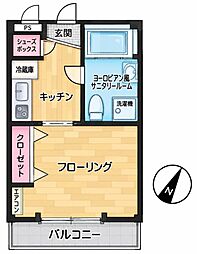 メゾン・ド・カルレ 1Kの間取図画像