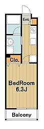 フェルタムコート 1Kの間取図画像