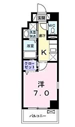 京急本線 梅屋敷駅 徒歩10分の賃貸マンション 4階1Kの間取り