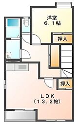 オーガスタA 1LDKの間取図画像