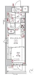 クレイシアIDZ川崎ザ・テラス 1DKの間取図画像