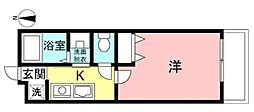 ドミール王禅寺西 1Kの間取図画像