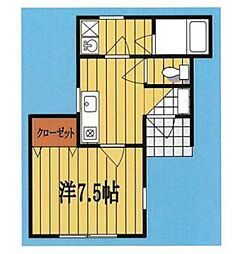ランドピア小仙波町2丁目 1DKの間取図画像