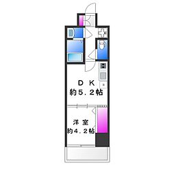 Osaka Metro中央線 高井田駅 徒歩8分の賃貸マンション 5階1DKの間取り