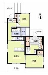 グローブテラス洗足 2LDKの間取図画像