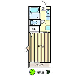 メゾンモナーク 1Kの間取図画像