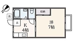 ハイツファミリエ 1Kの間取図画像