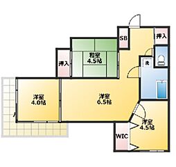 清澄マンション 3DKの間取図画像