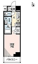 プレール・ドゥーク川崎大師2 1Kの間取図画像