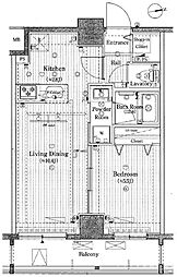 プレール・ドゥーク浅草松が谷 1LDKの間取図画像