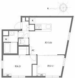 グランピア四谷 2LDKの間取図画像