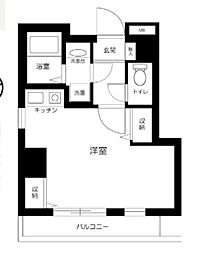 ミリオンステージ西早稲田壱番館 ワンルームの間取図画像