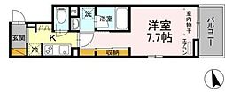 アルメール大久保 1Kの間取図画像