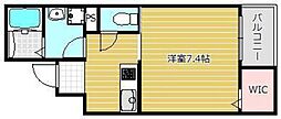 アリエッタ御幸の森 1Kの間取図画像