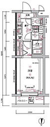 ARCOBALENO BUBAIGAWARA 1Kの間取図画像