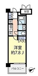 グランヴァン王子 1Kの間取図画像