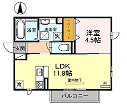 プチアングル 1LDKの間取図画像