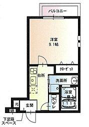 フジパレス堺北長尾ウエスト 1Kの間取図画像
