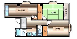 アメニティ芦田第2マンション 2DKの間取図画像