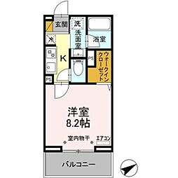 WestSideResidence 1Kの間取図画像