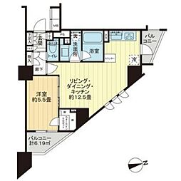 サンクタス横浜mid 1LDKの間取図画像