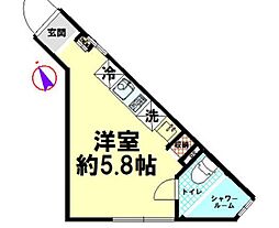 WinRexSHIKI ワンルームの間取図画像