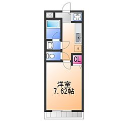 ル・ソワール金岡 1Kの間取図画像