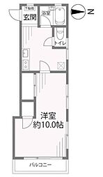 山口メタルメゾン 2階1Kの間取り