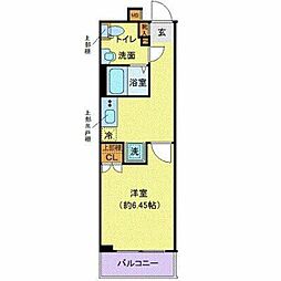 CREVISTA門前仲町 1Kの間取図画像