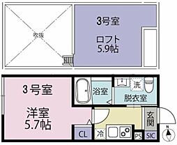 パークメゾン鷺沼 1Kの間取図画像