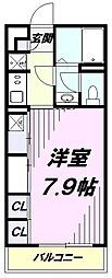 リブリ・国立北 1Kの間取図画像