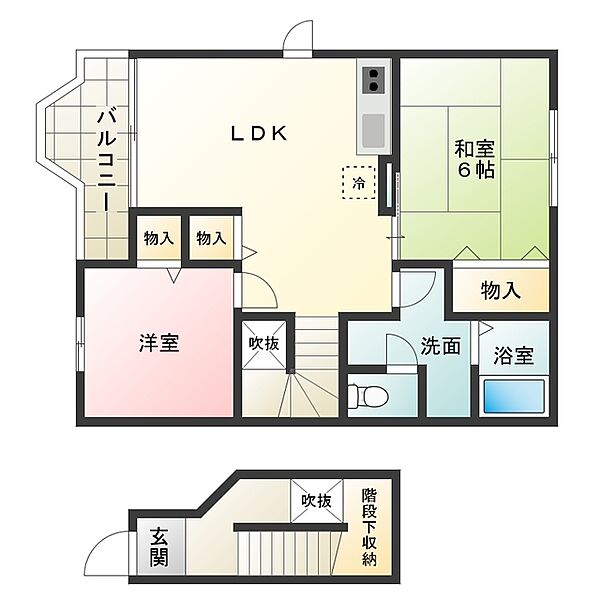 ゾーナヴェルデＩ番館 ｜大阪府堺市北区大豆塚町２丁(賃貸アパート2LDK・2階・58.12㎡)の写真 その2