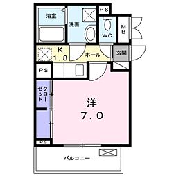 メゾンルミネ中町 1Kの間取図画像