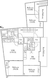 Ｆｏｎｓ Ｌｕｃｉｓ Ｉｚｕｍｉ 4階1LDKの間取り